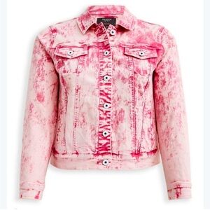 TORRID *Acid Wash Pink Stretch Denim Jean Jacket*